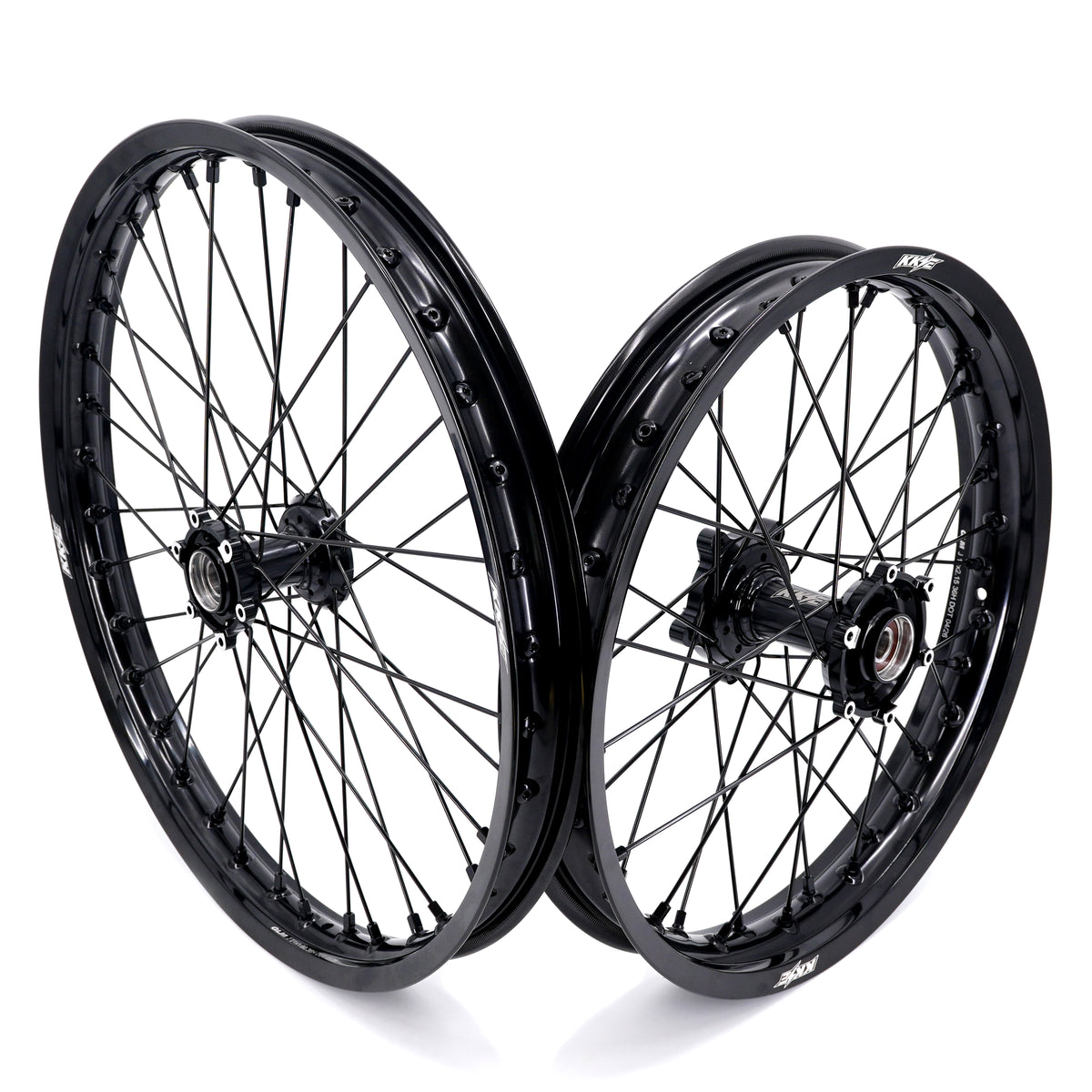 KKE Factory Stock KKE 1.6*21" & 2.15*18" Electric Dirtbike Wheels Rim For SurRon Light Bee 2 All Black