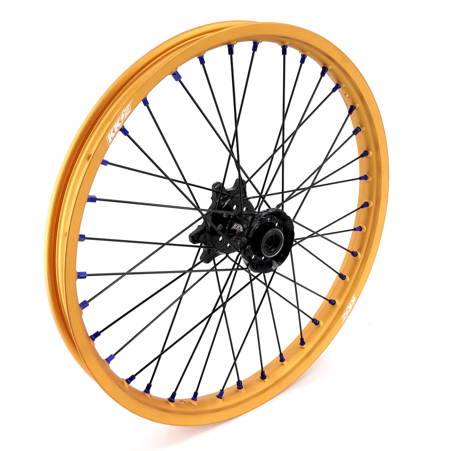 China Factory Stock KKE 21" & 18" E-Bike Spoke Wheels Rims Fit SurRon Ultra Bee 2023-2024 Gold Rim & Blue Nipples