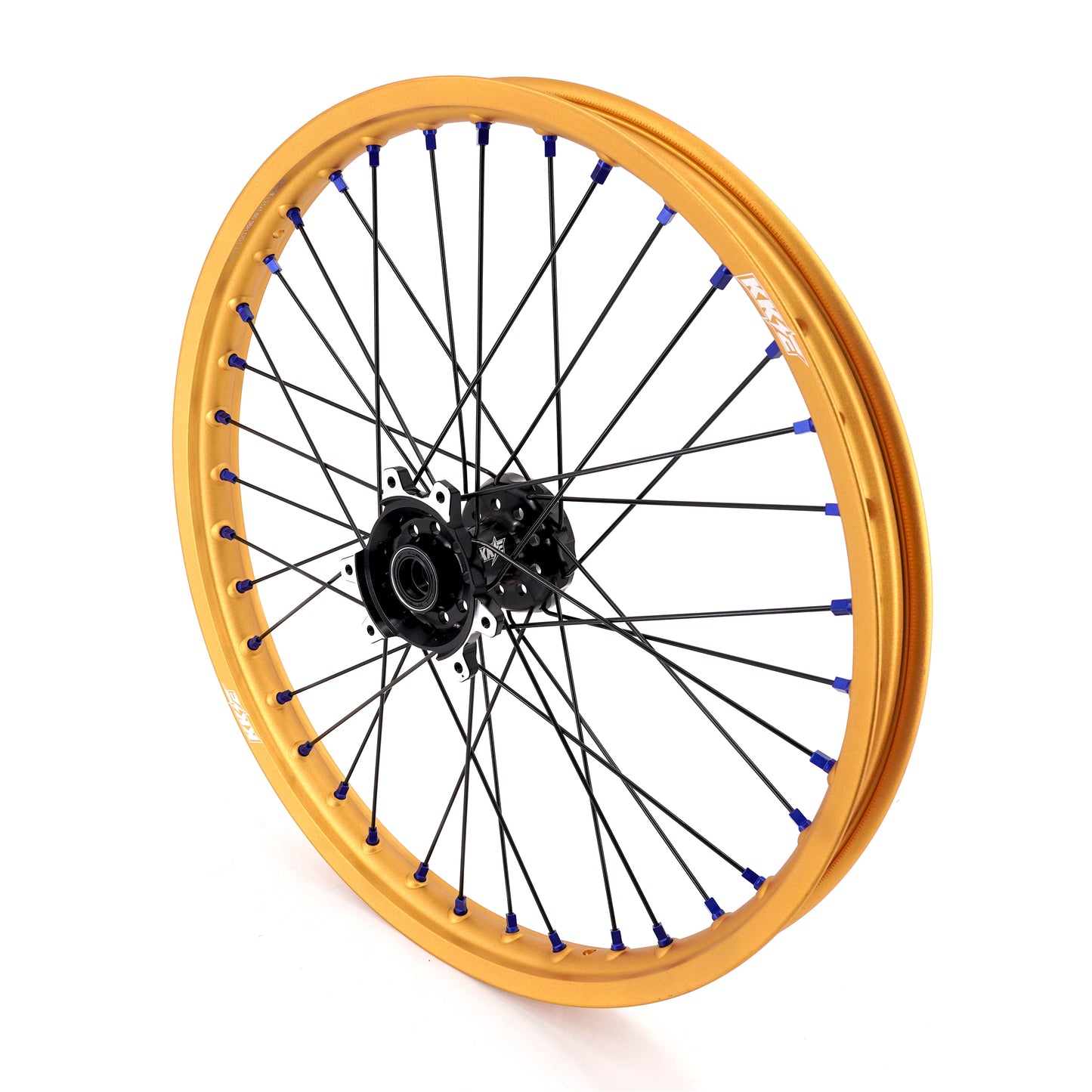 KKE Factory Stock KKE 21" & 18" E-Bike Spoke Wheels Rims Fit SurRon Ultra Bee 2023-2024 Gold Rim & Blue Nipples