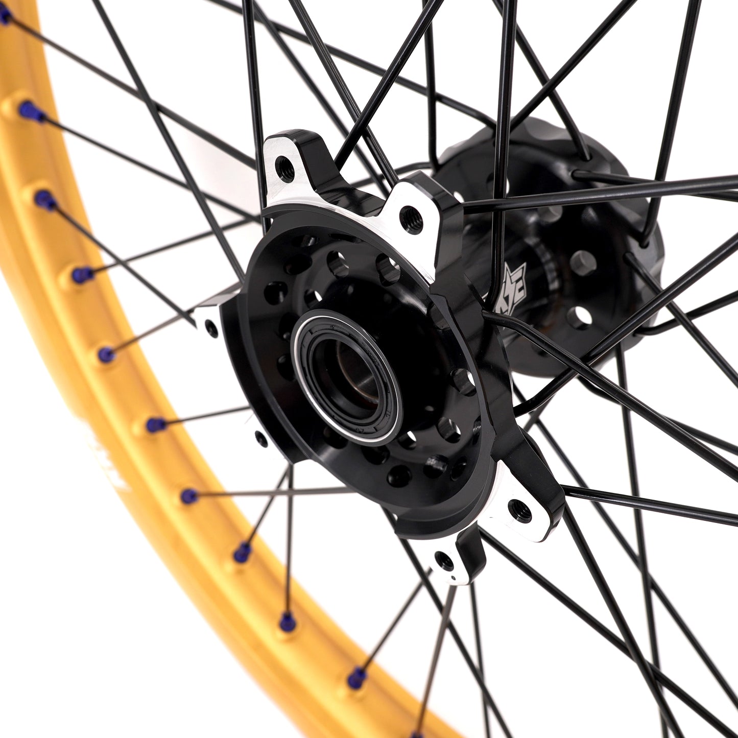 KKE Factory Stock KKE 21" & 18" E-Bike Spoke Wheels Rims Fit SurRon Ultra Bee 2023-2024 Gold Rim & Blue Nipples