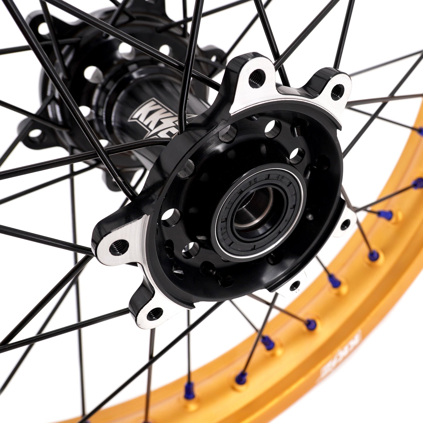 KKE Factory Stock KKE 21" & 18" E-Bike Spoke Wheels Rims Fit SurRon Ultra Bee 2023-2024 Gold Rim & Blue Nipples