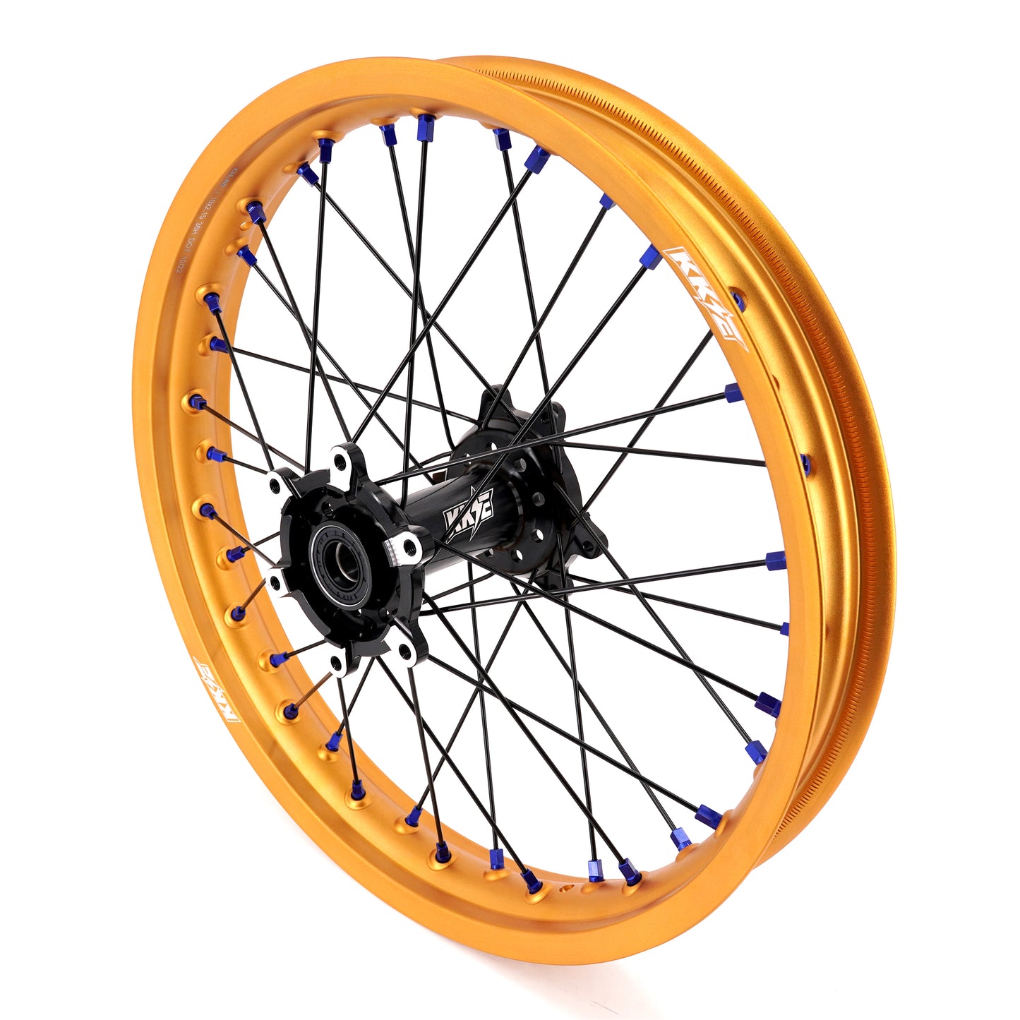 China Factory Stock KKE 21" & 18" E-Bike Spoke Wheels Rims Fit SurRon Ultra Bee 2023-2024 Gold Rim & Blue Nipples