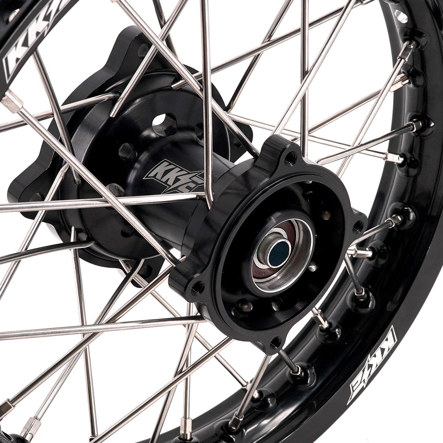 KKE 1.4*14 & 1.6*12 Spoked Kid's Wheels Rims Set for Kawasaki KX65 2000-2024 Black
