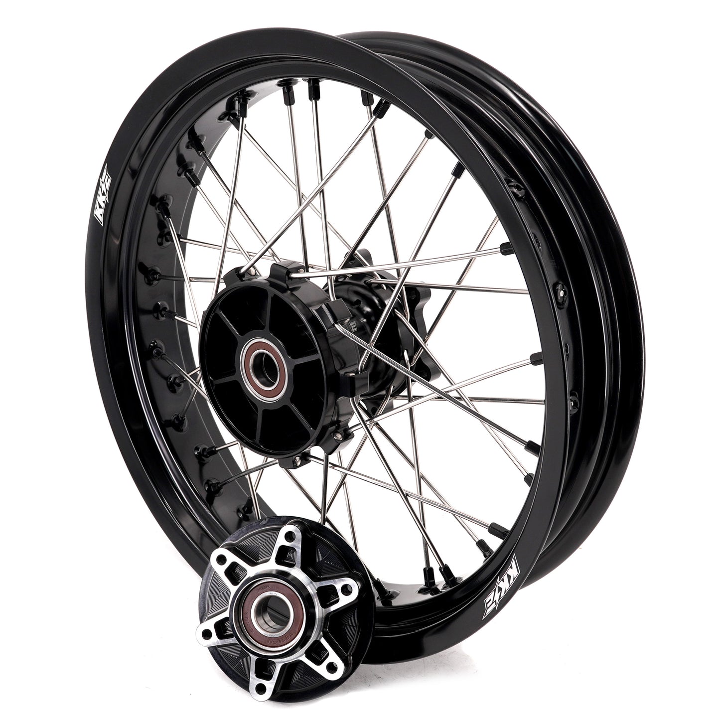 KKE 2.5*19/3.5*17 Dirtbike Tubed Spoke Wheels Rims Fit KTM 390 Adventure 2020-2021 Black