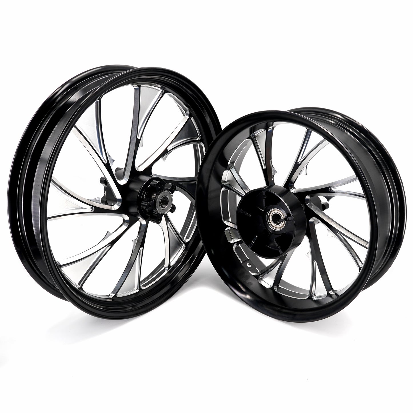 KKE 3.5*21'' & 5.5*18'' Tubeless Wheels Fit Harley Street Glide/CVO 2024 Black Rims