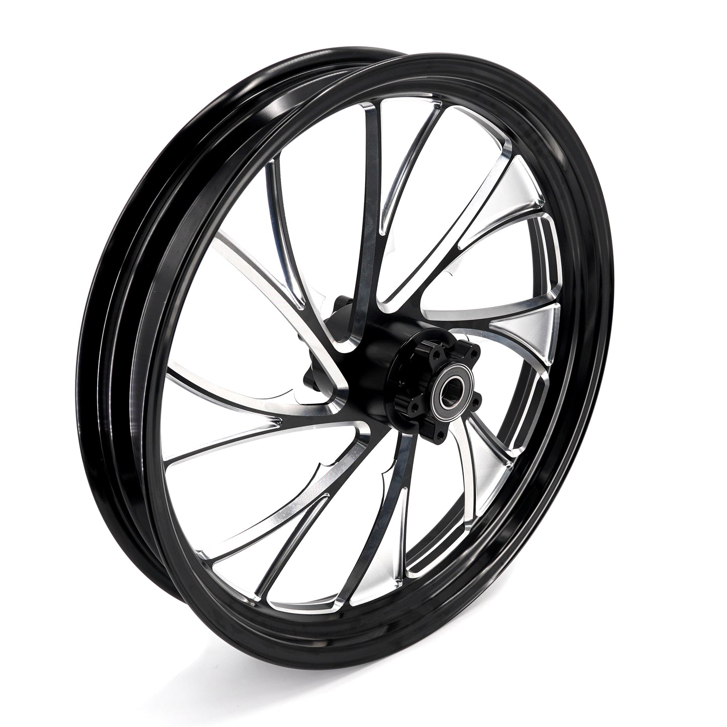 KKE 3.5*21'' & 5.5*18'' Tubeless Wheels Fit Harley Street Glide/CVO 2024 Black Rims