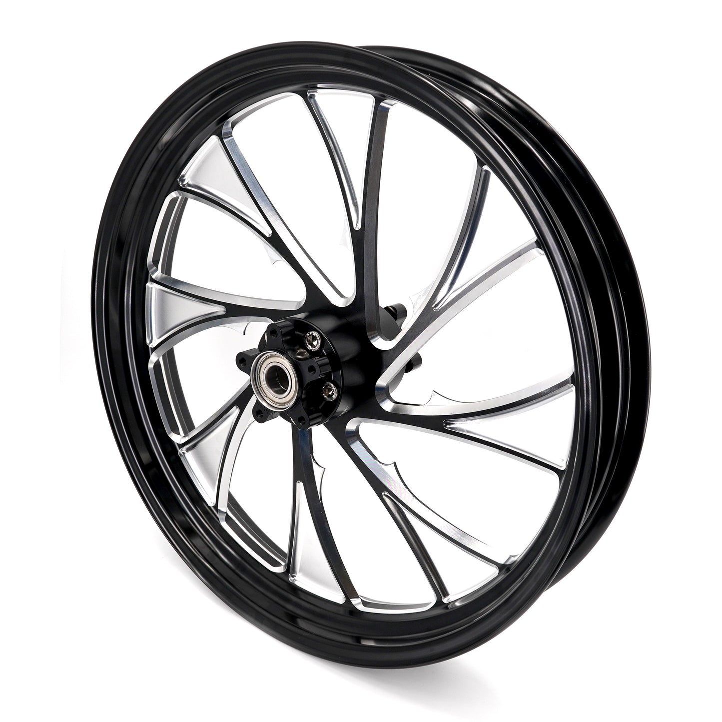 KKE 3.5*21'' & 5.5*18'' Tubeless Wheels Fit Harley Street Glide/CVO 2024 Black Rims