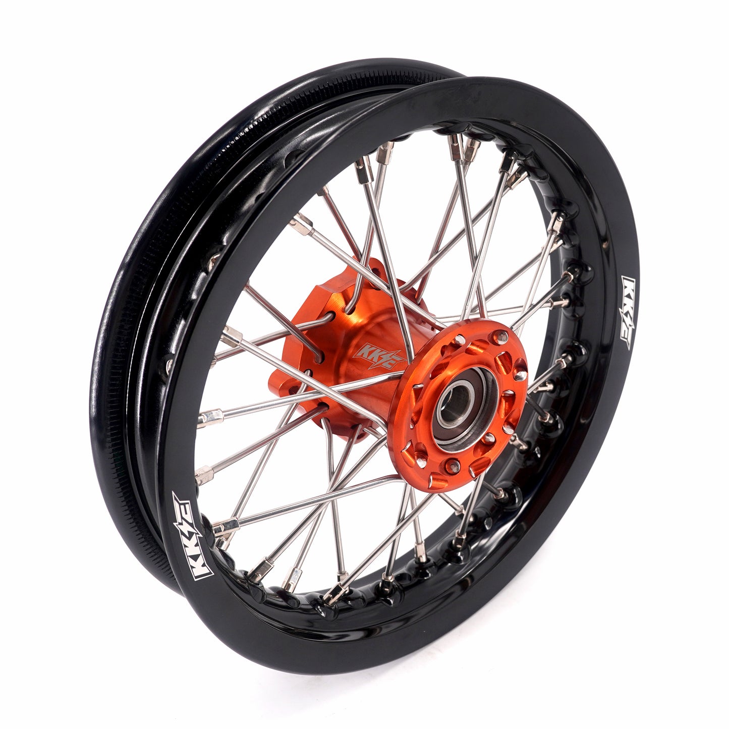 KKE 10/10 Small Kid's Wheels For KTM SX50 Mini Dirtbikes Orange Hub