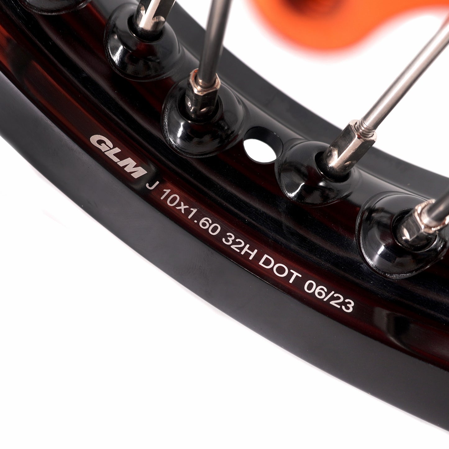 KKE 10/10 Small Kid's Wheels For KTM SX50 Mini Dirtbikes Orange Hub