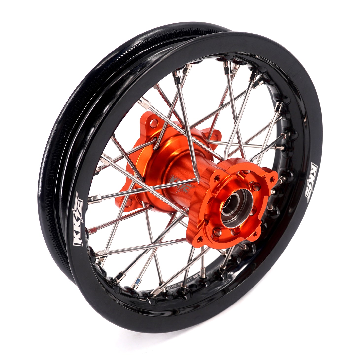 KKE 10/10 Small Kid's Wheels For KTM SX50 Mini Dirtbikes Orange Hub