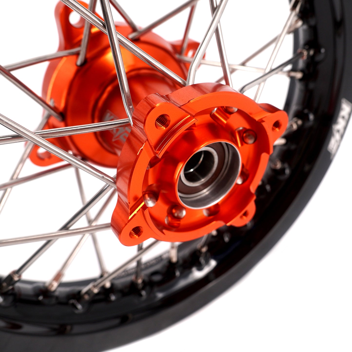 KKE 10/10 Small Kid's Wheels For KTM SX50 Mini Dirtbikes Orange Hub