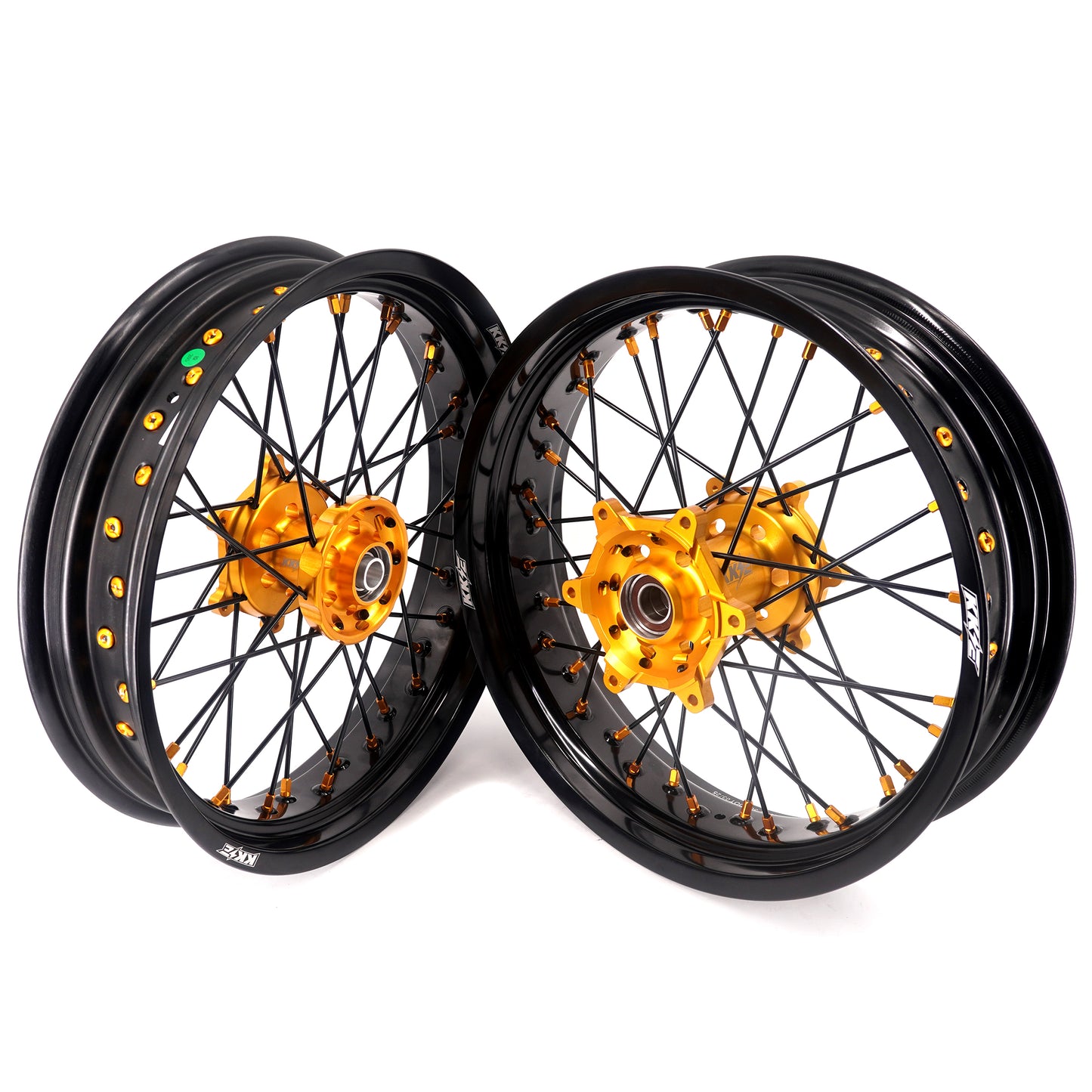 Pre-order KKE 3.5/4.25 Supermoto Race Wheels For Suzuki RM125 1996-2007 RM250 1996-2008 Gold Nipples
