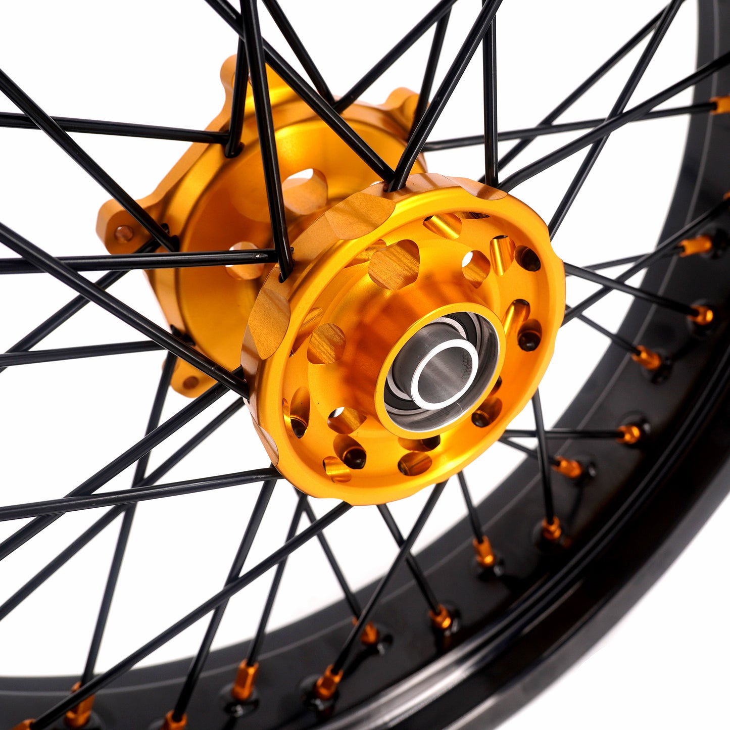 Pre-order KKE 3.5/4.25 Supermoto Race Wheels For Suzuki RM125 1996-2007 RM250 1996-2008 Gold Nipples