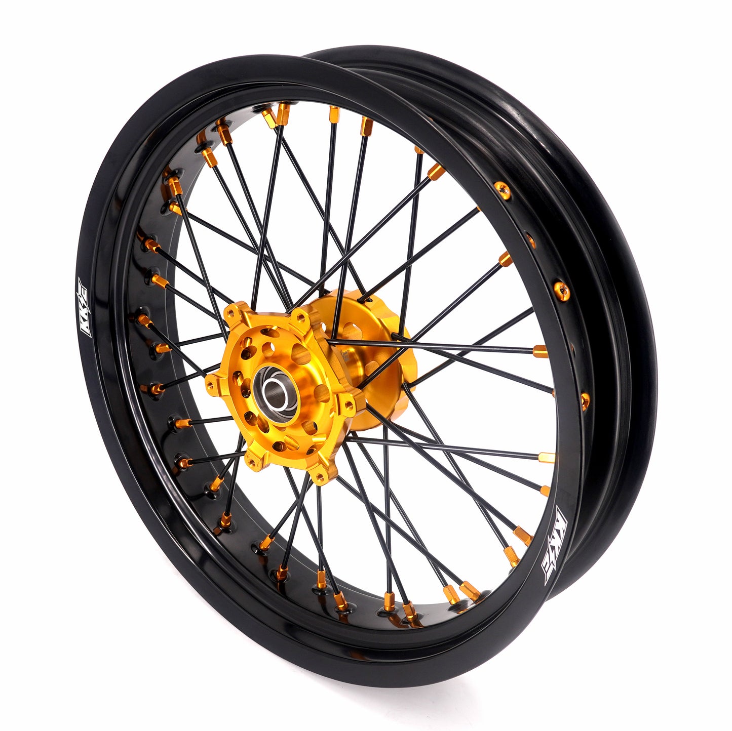 Pre-order KKE 3.5/4.25 Supermoto Race Wheels For Suzuki RM125 1996-2007 RM250 1996-2008 Gold Nipples
