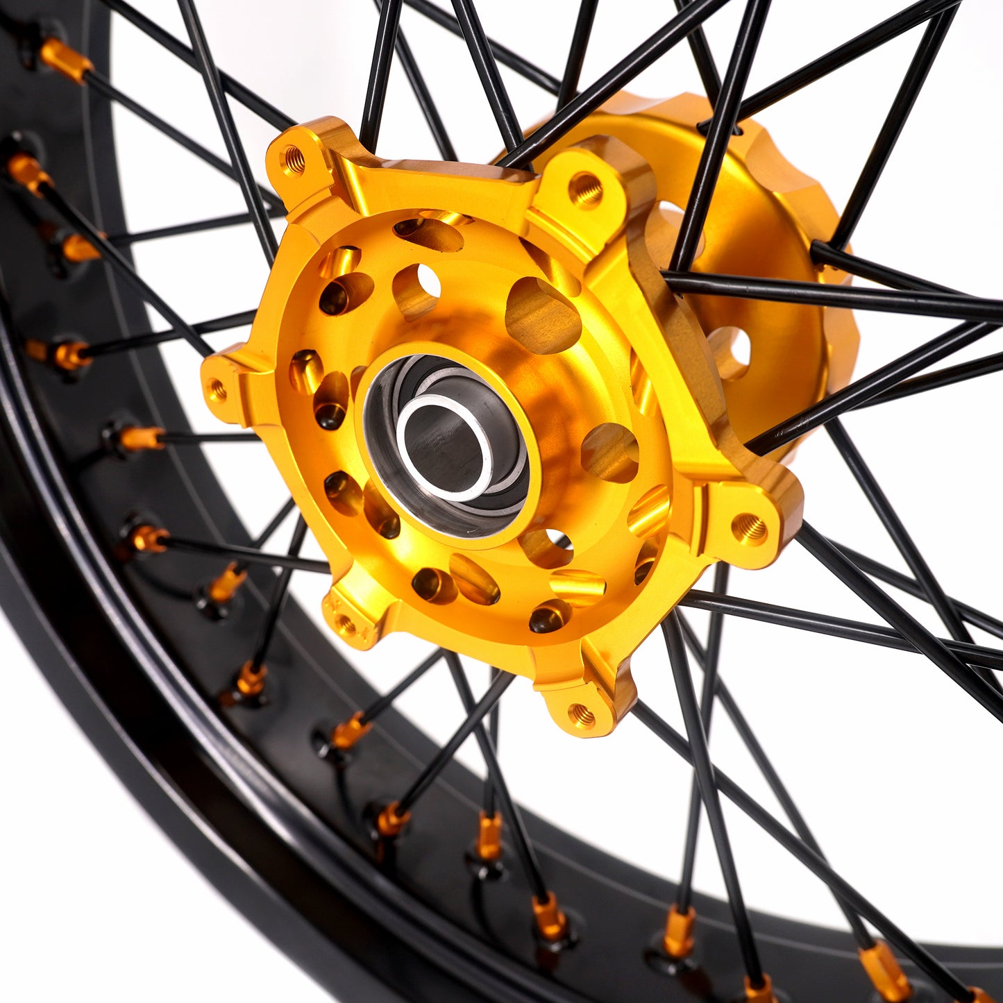Pre-order KKE 3.5/4.25 Supermoto Race Wheels For Suzuki RM125 1996-2007 RM250 1996-2008 Gold Nipples