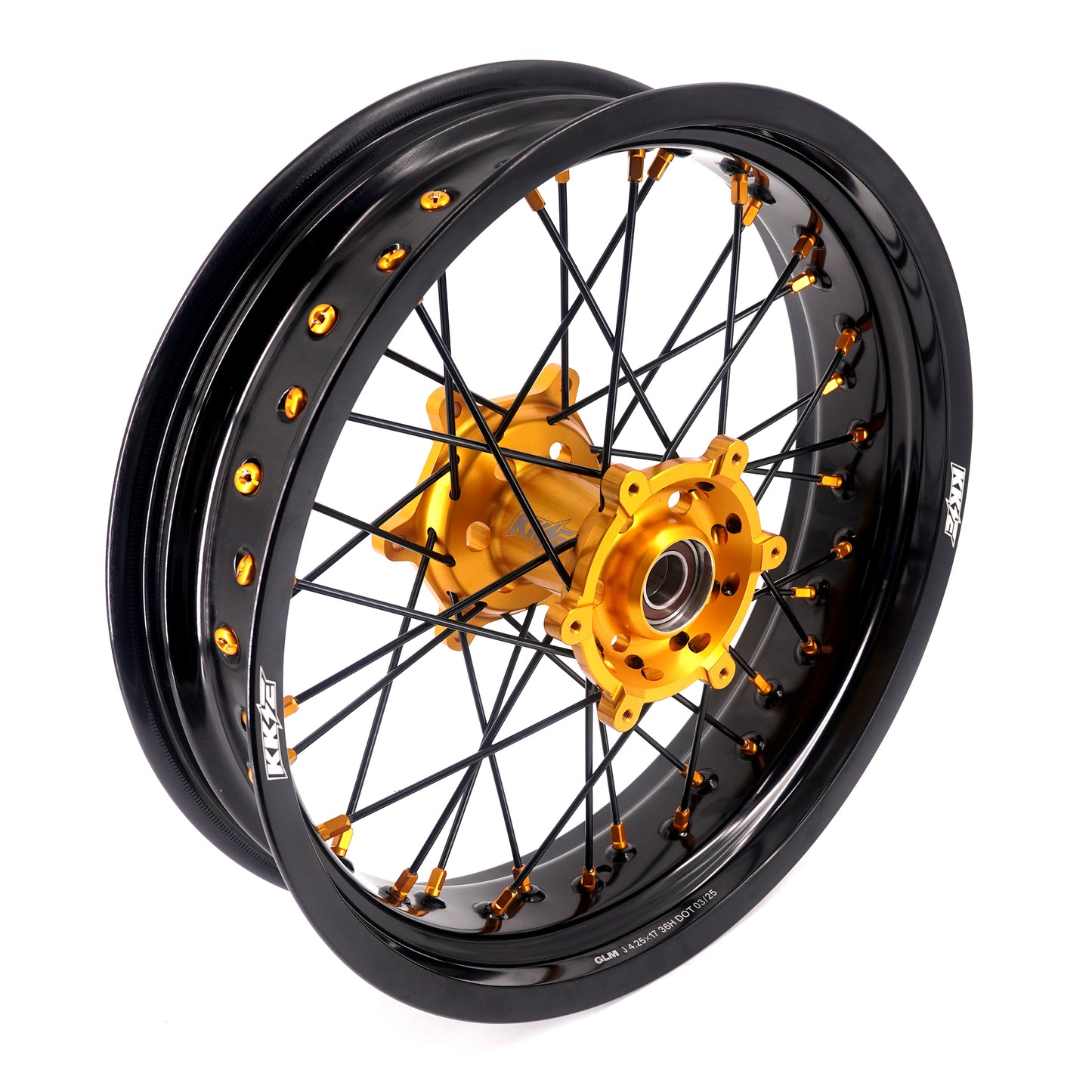 Pre-order KKE 3.5/4.25 Supermoto Race Wheels For Suzuki RM125 1996-2007 RM250 1996-2008 Gold Nipples