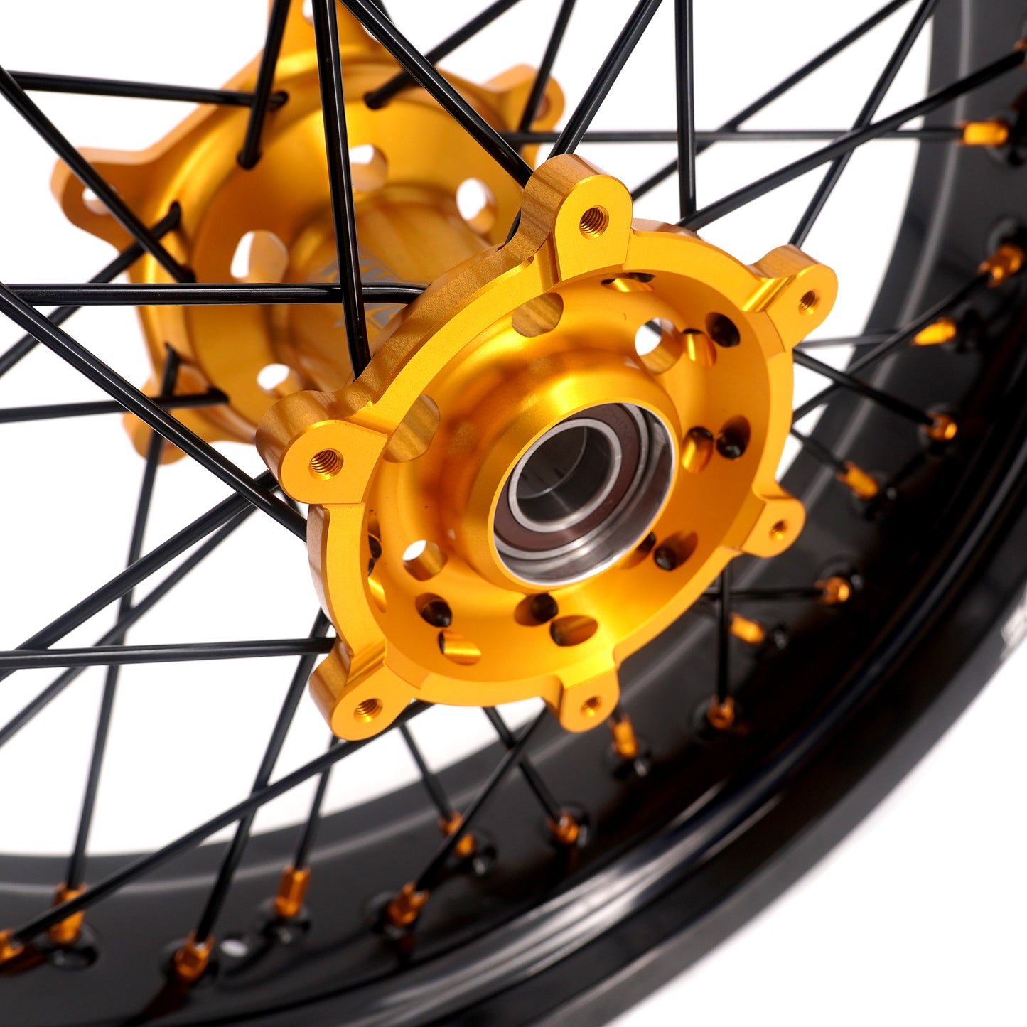 Pre-order KKE 3.5/4.25 Supermoto Race Wheels For Suzuki RM125 1996-2007 RM250 1996-2008 Gold Nipples