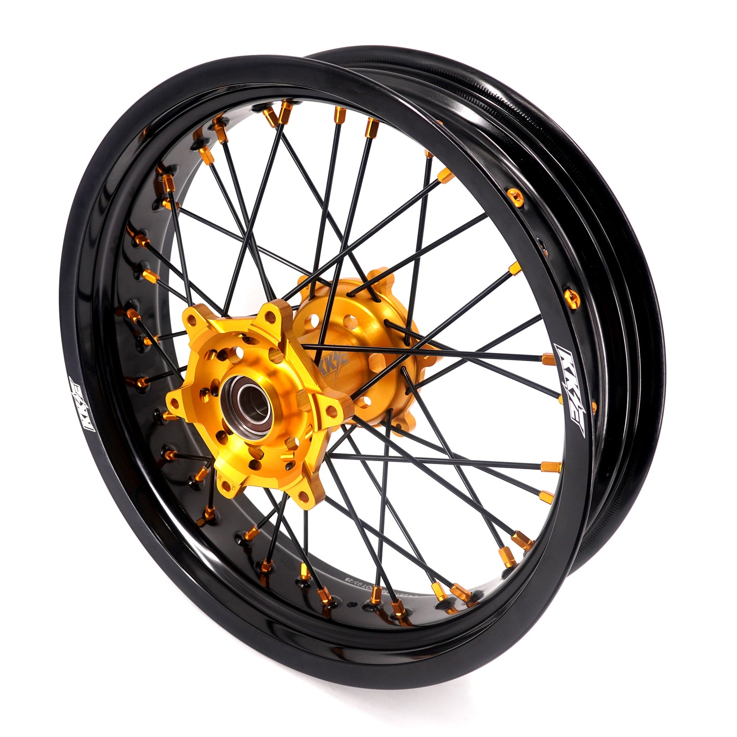 Pre-order KKE 3.5/4.25 Supermoto Race Wheels For Suzuki RM125 1996-2007 RM250 1996-2008 Gold Nipples