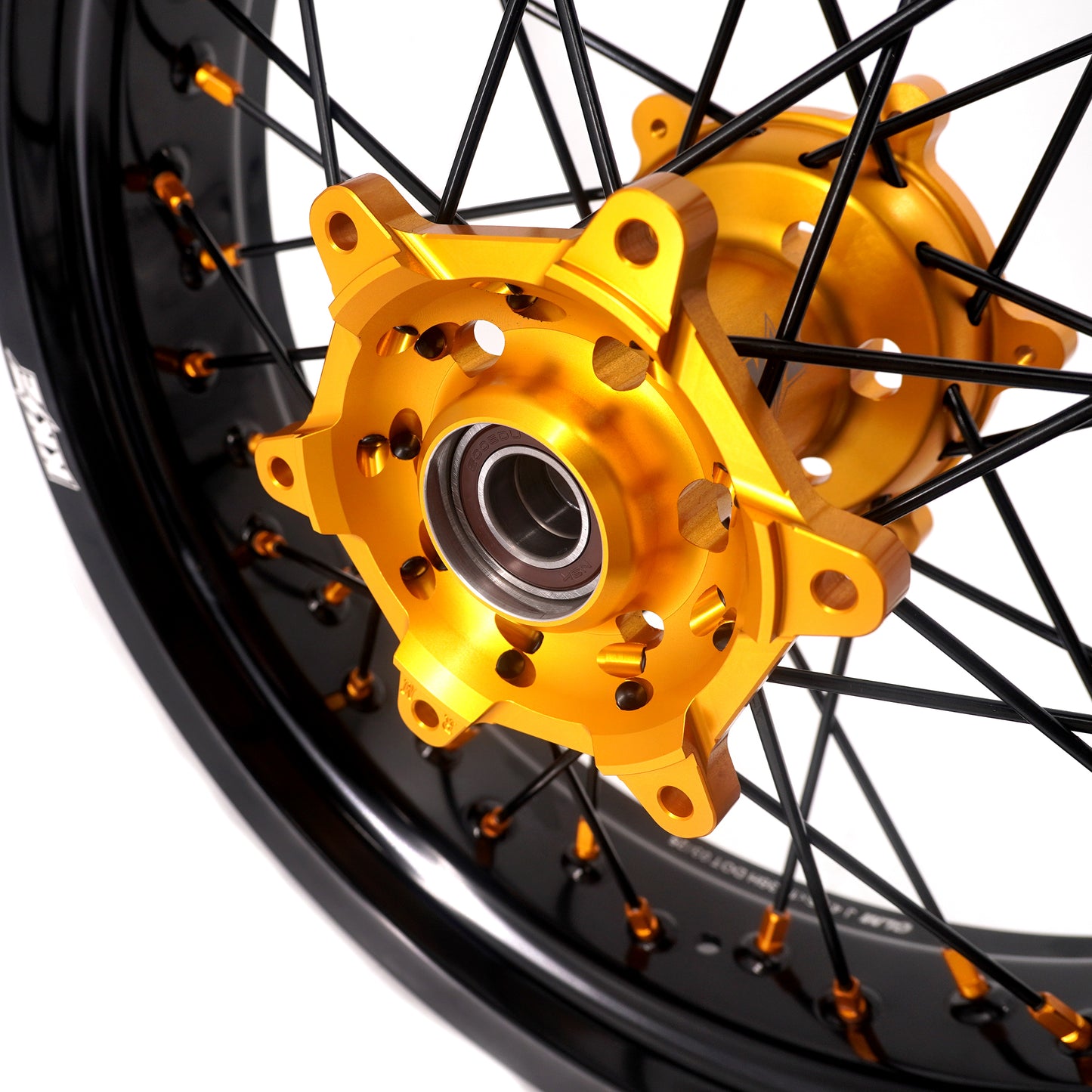 Pre-order KKE 3.5/4.25 Supermoto Race Wheels For Suzuki RM125 1996-2007 RM250 1996-2008 Gold Nipples