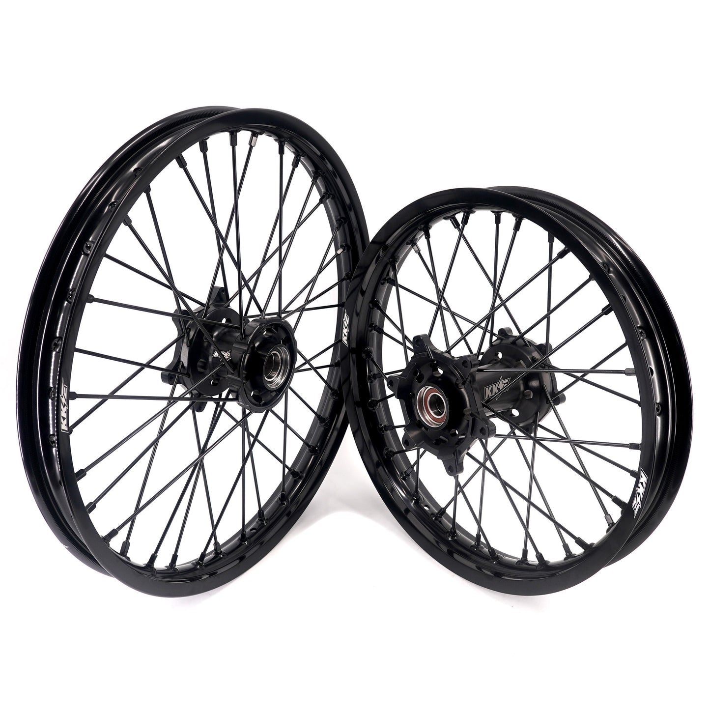 Pre-order KKE Enduro 1.6*21" & 2.15*18" CNC Hub Electric Dirtbike Alloy Wheels Rims Fit STARK VARG Black All Black