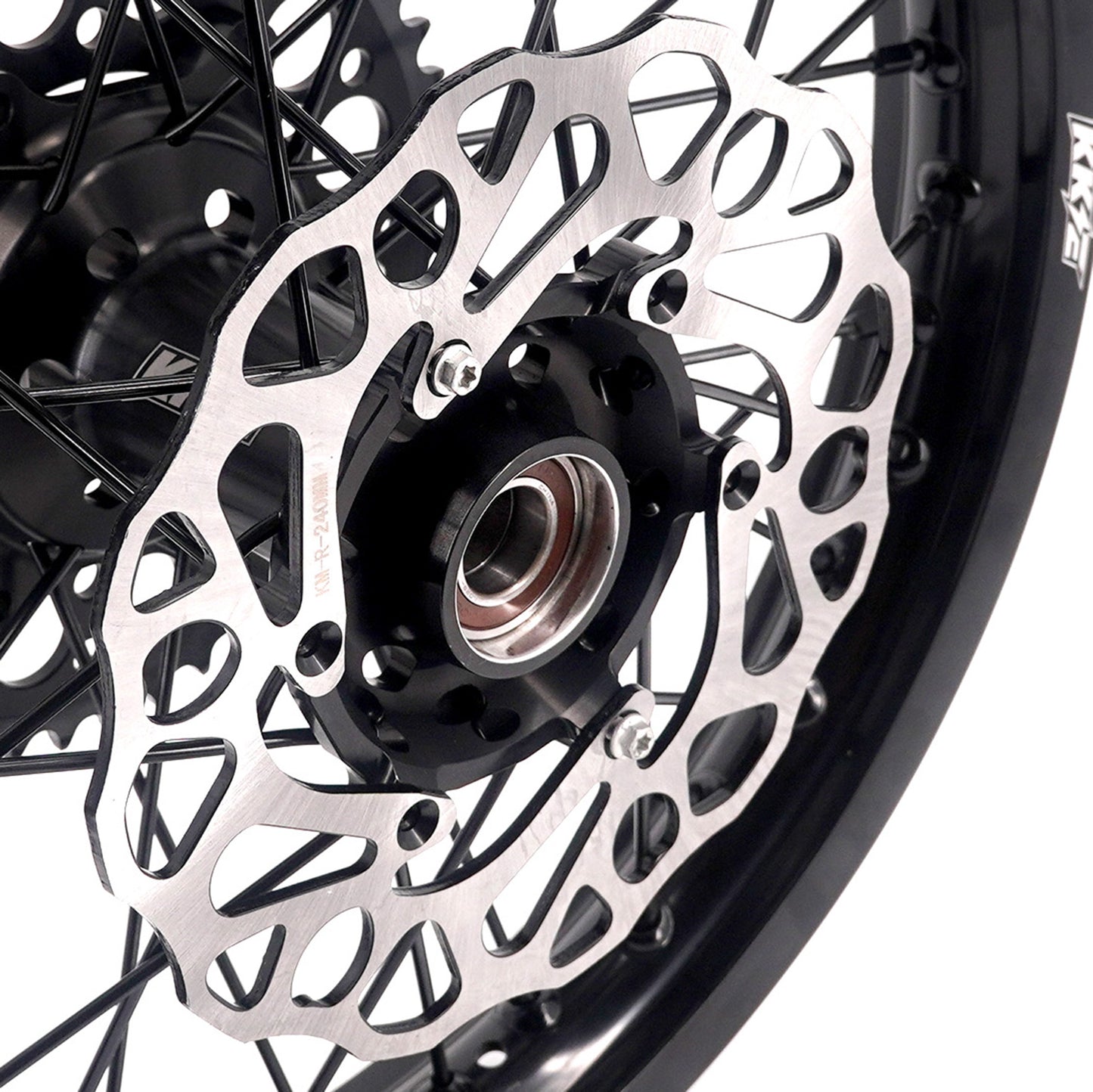 Pre-order KKE Enduro 1.6*21" & 2.15*18" CNC Hub Electric Dirtbike Alloy Wheels Rims Fit STARK VARG Black All Black