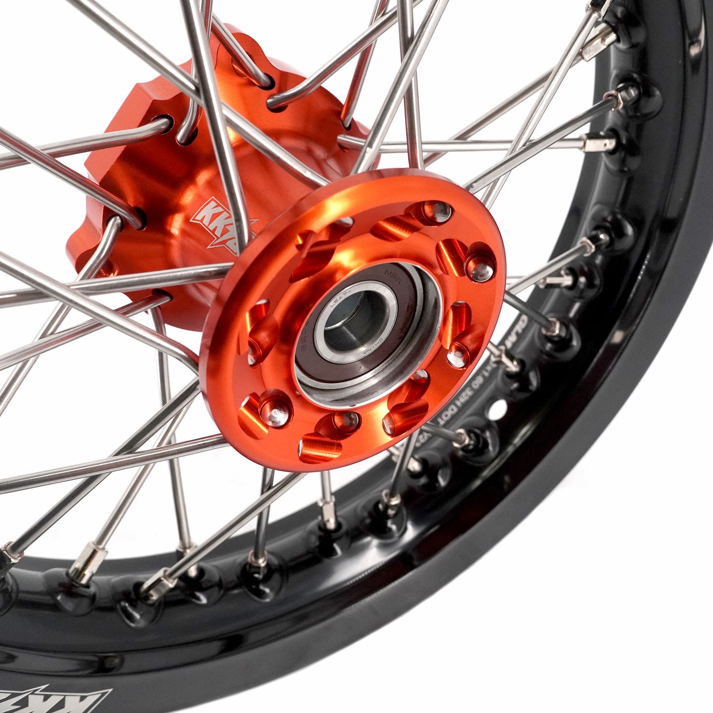 KKE 12/10 Small Kid's Wheels For KTM SX50 2024-2025 Mini Dirtbikes Orange Hub
