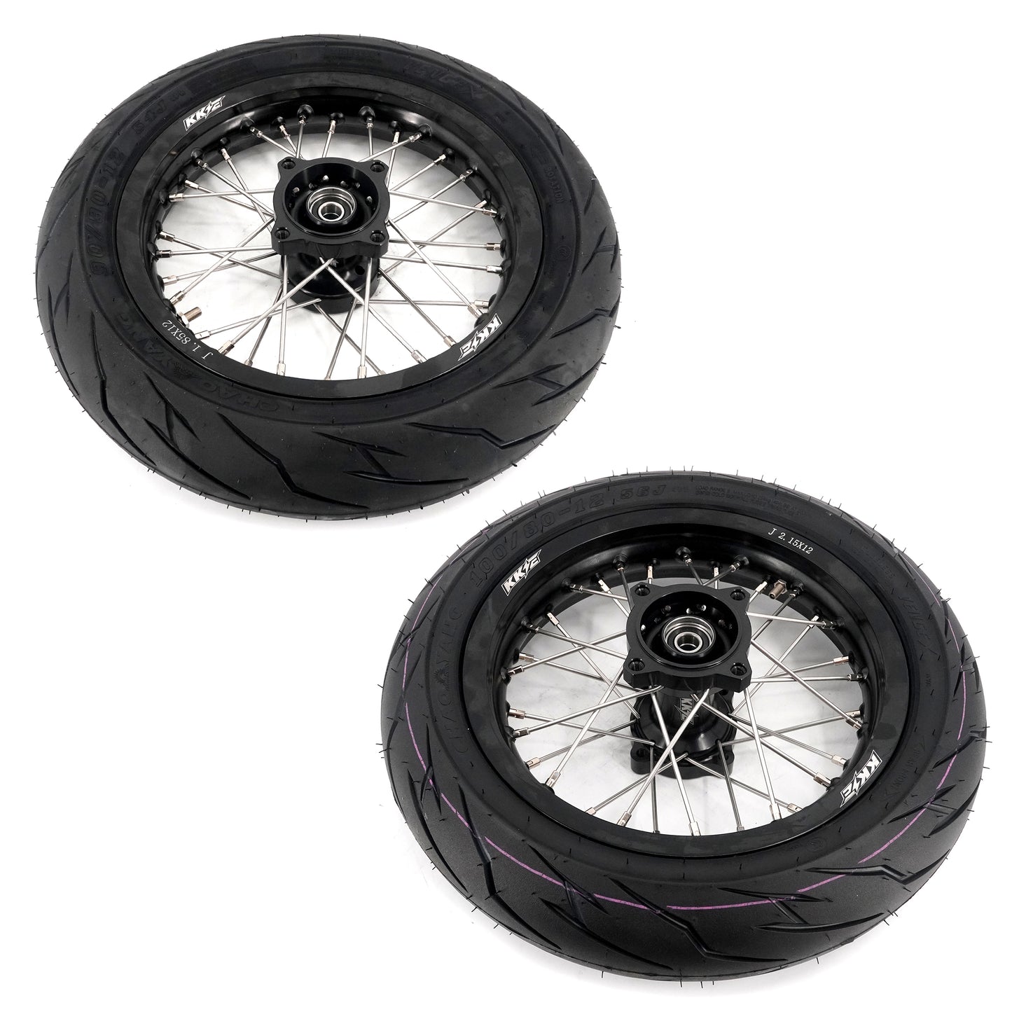 KKE 1.85*12’‘ & 2.15*12’‘ E-Bike Mini Wheels Kit with Tires Fit For Rawrr Mantis X 2024-2025 Black