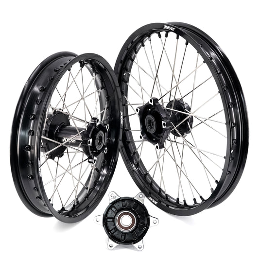 KKE 1.85*21 & 2.5*18 Fit CF MOTO 450MT Motorcycle Tubed Spoke Wheels Rims Black