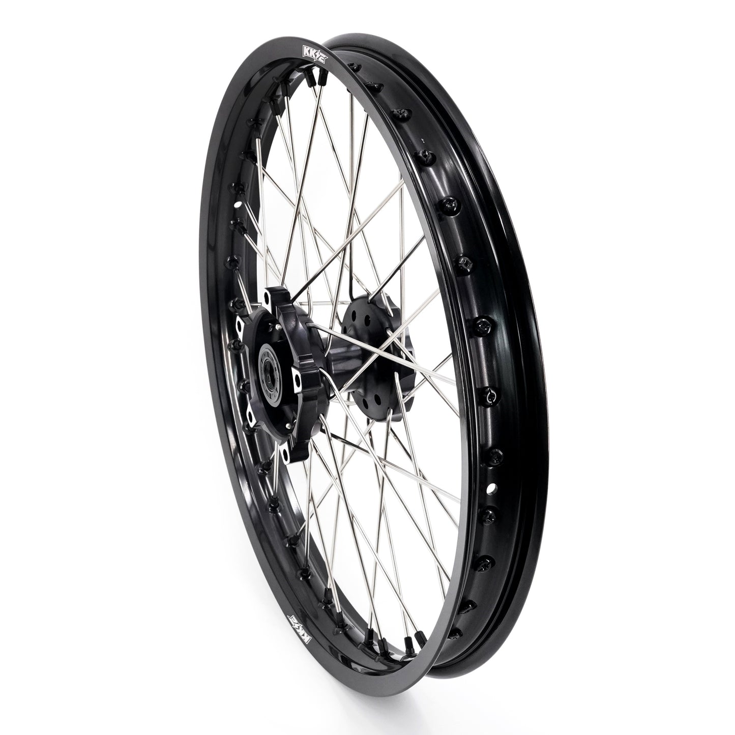 KKE 1.85*21 & 2.5*18 Fit CF MOTO 450MT Motorcycle Tubed Spoke Wheels Rims Black