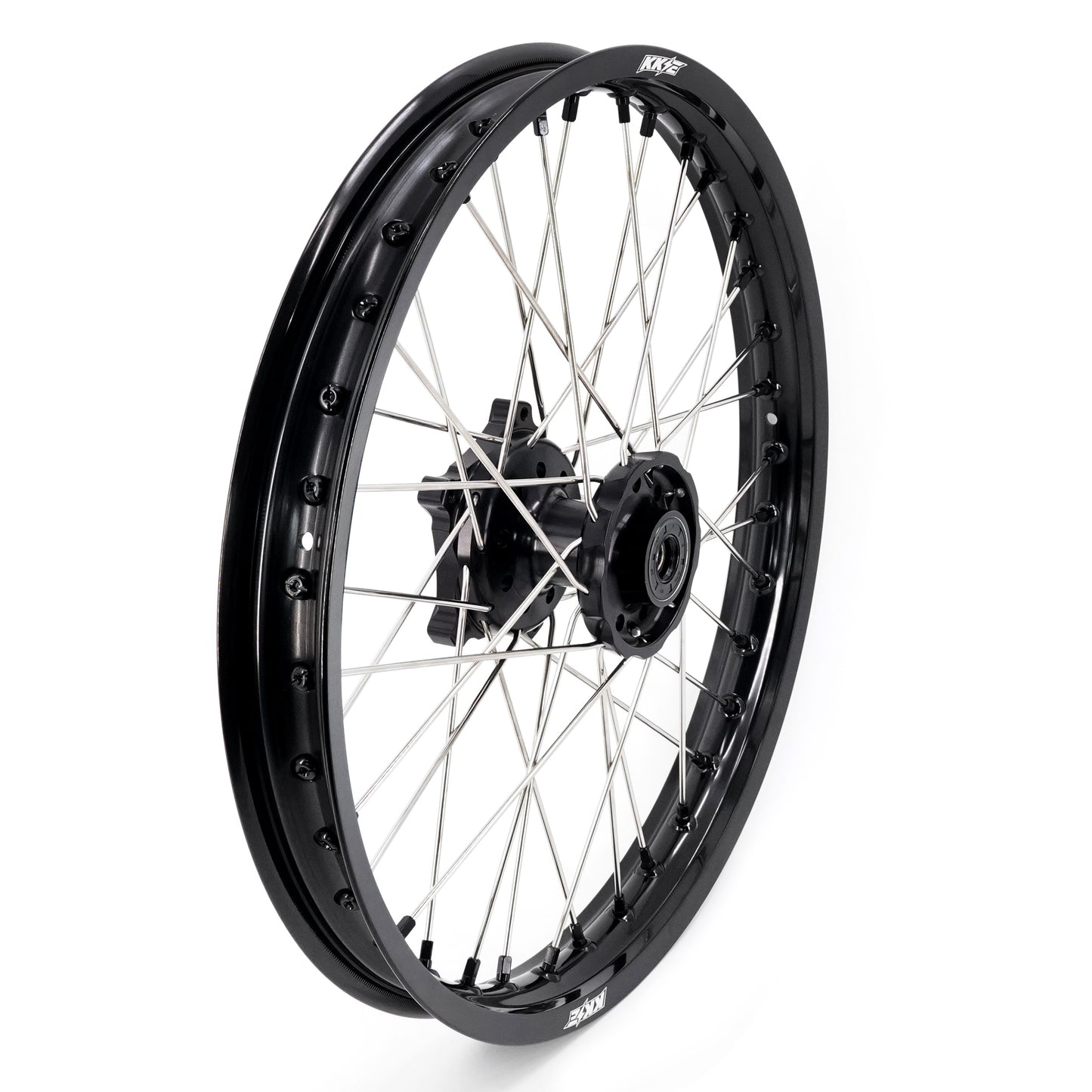KKE 1.85*21 & 2.5*18 Fit CF MOTO 450MT Motorcycle Tubed Spoke Wheels Rims Black
