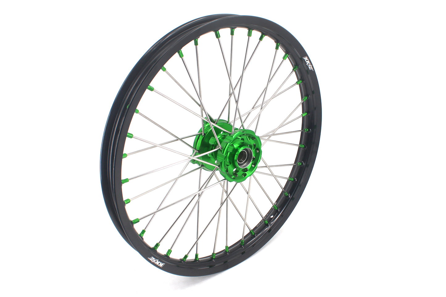 KKE 1.6*21 & 2.15*19 Wheels Rims Fit Kawasaki KX450 2019-2024 KX450X 2021-2024 Green Nipples