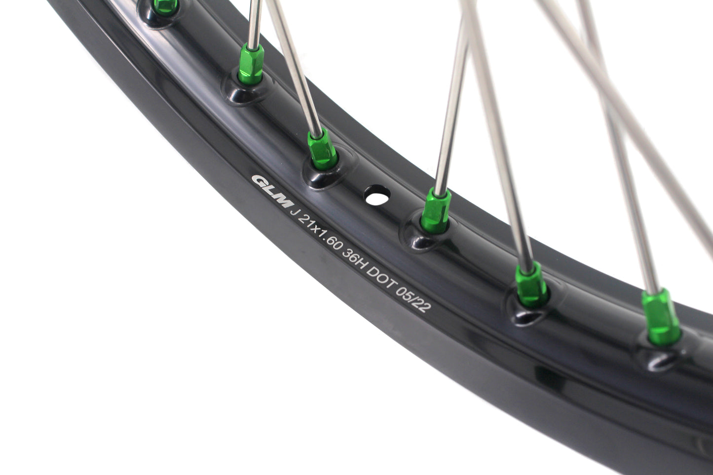 KKE 1.6*21 & 2.15*19 Wheels Rims Fit Kawasaki KX450 2019-2024 KX450X 2021-2024 Green Nipples