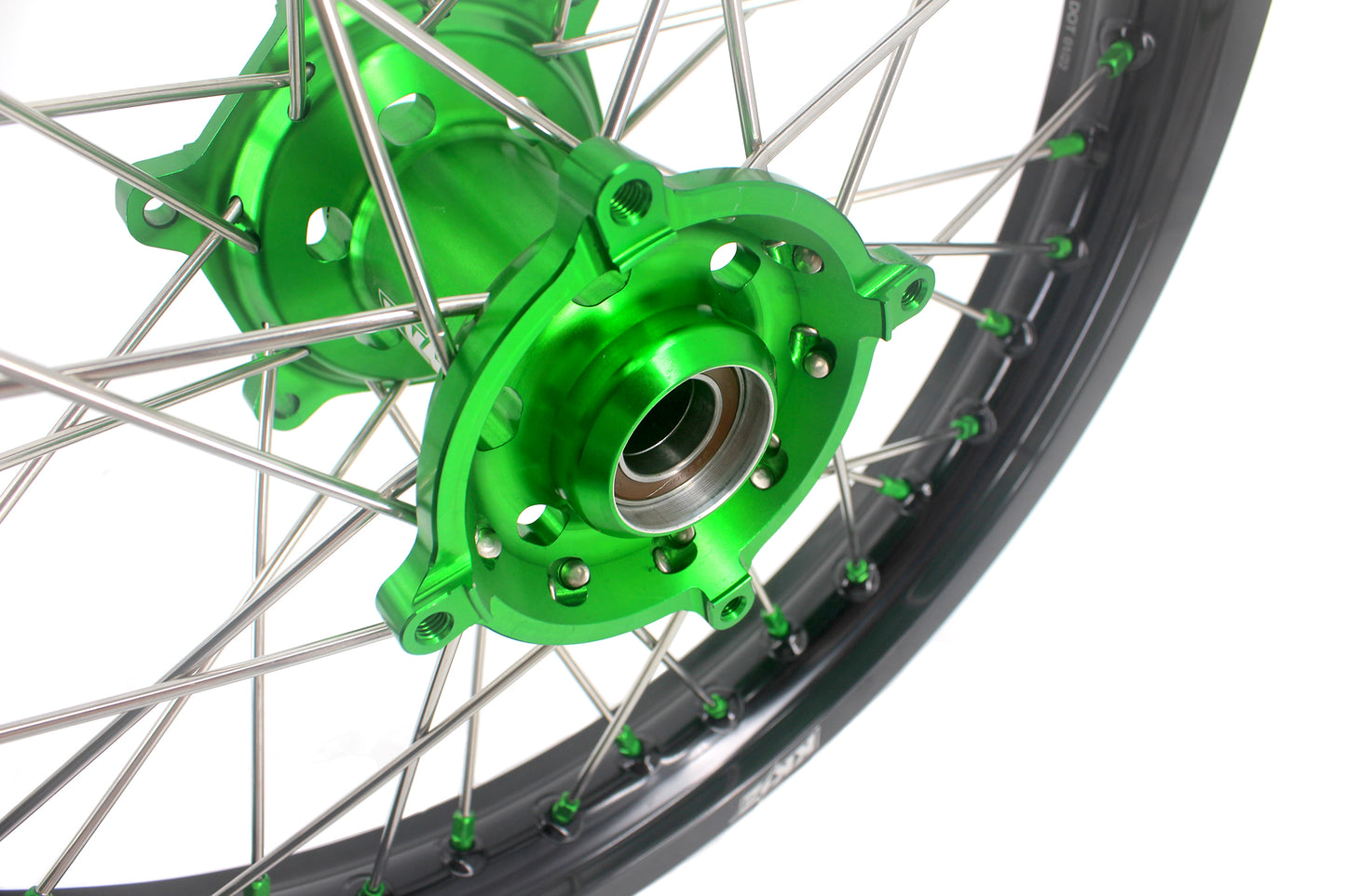 KKE 1.6*21 & 2.15*19 Wheels Rims Fit Kawasaki KX450 2019-2024 KX450X 2021-2024 Green Nipples