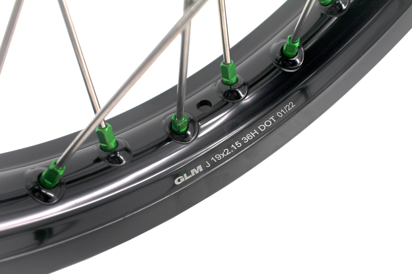 KKE 1.6*21 & 2.15*19 Wheels Rims Fit Kawasaki KX450 2019-2024 KX450X 2021-2024 Green Nipples