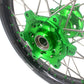 KKE 1.6*21 & 2.15*19 Wheels Rims Fit Kawasaki KX450 2019-2024 KX450X 2021-2024 Green Nipples