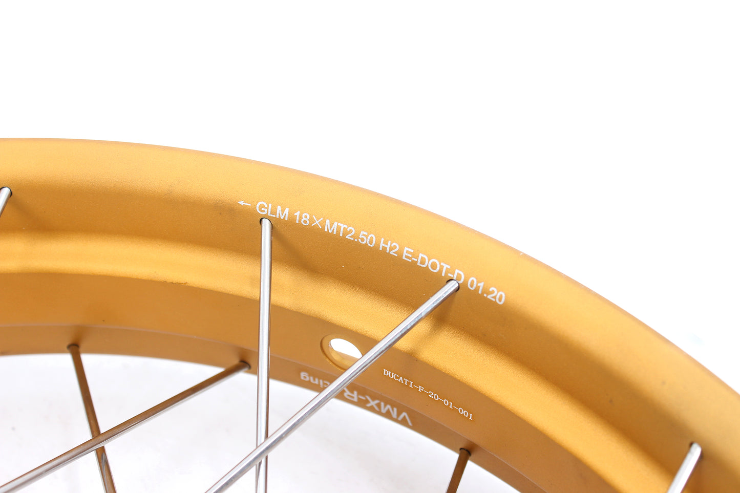 VMX-Racing 2.5*18 & 5.5*17 Tubeless Spoked Wheels For Ducati Scrambler 800 2016-2025 Gold Rims