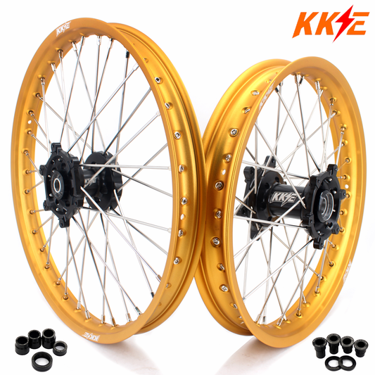 KKE 21 & 19 Dirt Bike Gold Rims for Suzuki RM125 2001-2007 RM250 2008