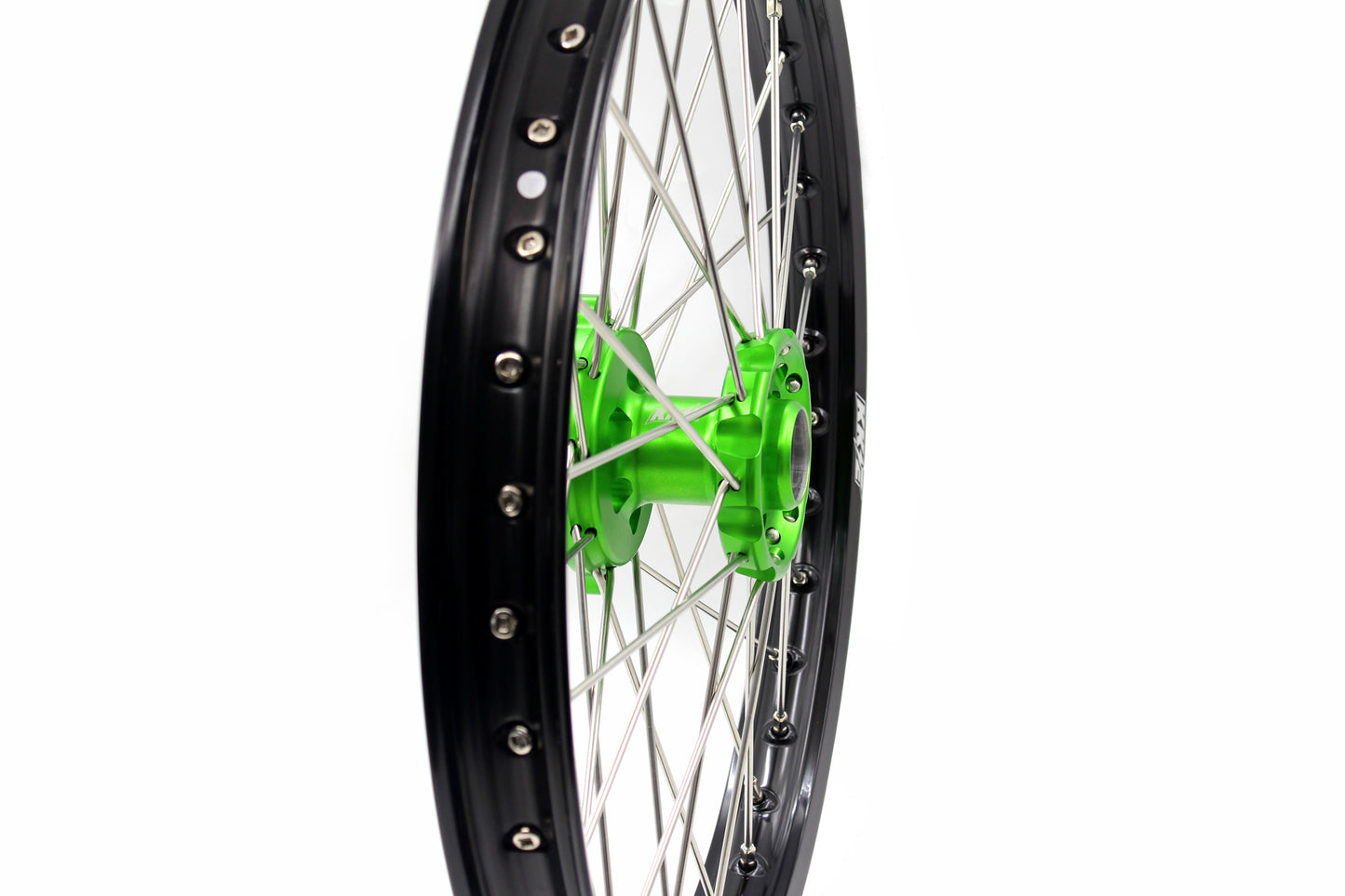 KKE 1.6*21 & 2.15*19 Wheels Rims Fit Kawasaki KX450 2019-2023 KX450X 2021-2023 Green Hubs