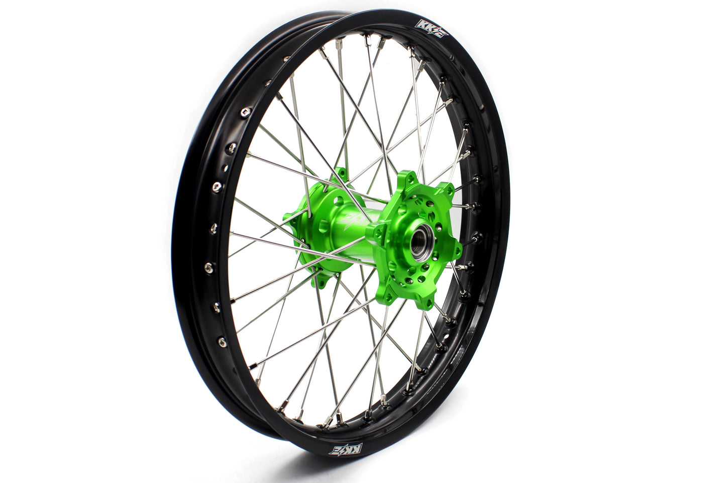 KKE 1.6*21 & 2.15*19 Wheels Rims Fit Kawasaki KX450 2019-2023 KX450X 2021-2023 Green Hubs