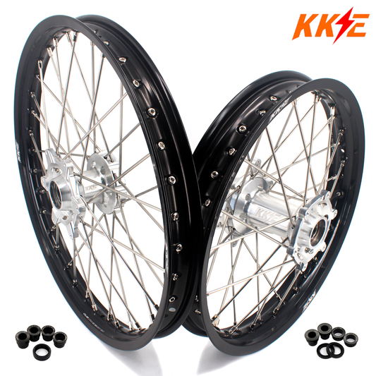Pre-order KKE 21/18 Enduro Rim Wheels For KTM EXC EXC-F EXC-W XCW 125-530CC 2003-2025 Silver Hubs