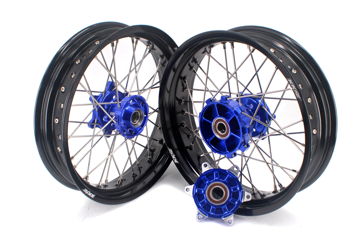 KKE 3.5/4.25 CUSH Drive Supermoto Wheels for KTM EXC EXCF SX SXF XCW XCF 125-530 2003-2025 Blue