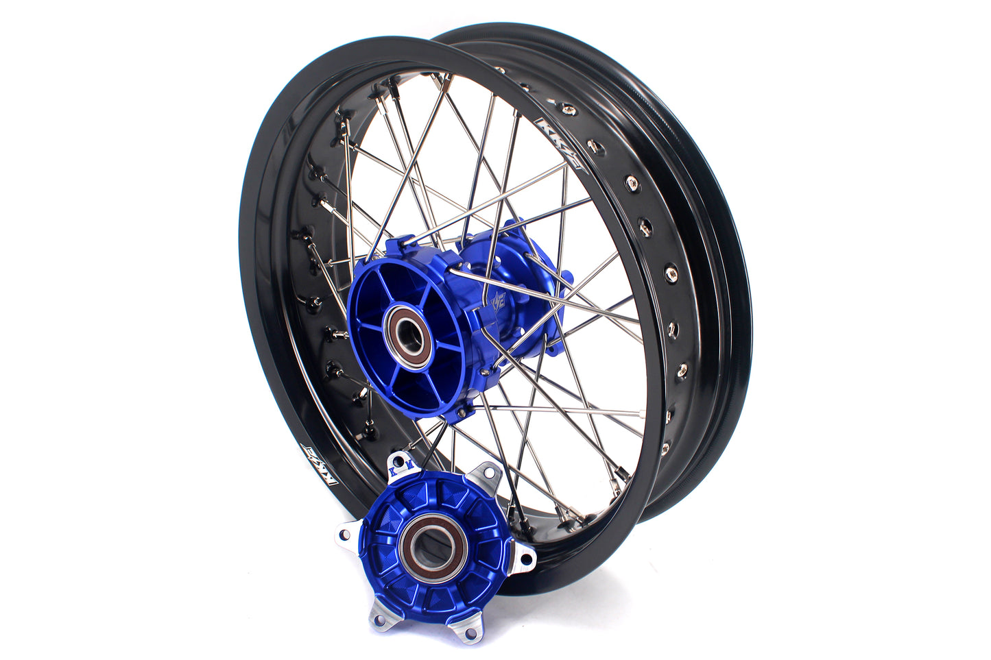 KKE 3.5/4.25 CUSH Drive Supermoto Wheels for KTM EXC EXCF SX SXF XCW XCF 125-530 2003-2025 Blue