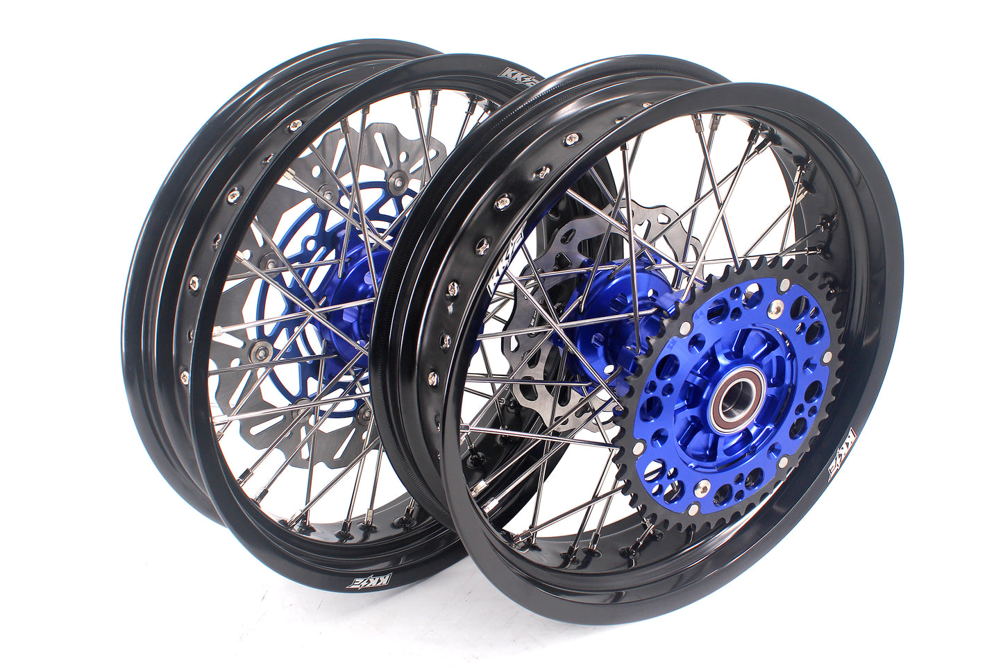 KKE 3.5/4.25 CUSH Drive Supermoto Wheels for KTM EXC EXCF SX SXF XCW XCF 125-530 2003-2025 Blue