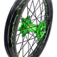 KKE 1.6*21 & 2.15*19 Wheels Rims Fit Kawasaki KX450 2019-2023 KX450X 2021-2023 Green Nipples & Black Spokes