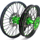 KKE 21/18 Spoked Wheels Rims For KAWASAKI KX125 KX250 2003 2004 2005 Black Spokes