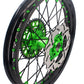 KKE 21/18 Spoked Wheels Rims For KAWASAKI KX125 KX250 2003 2004 2005 Black Spokes