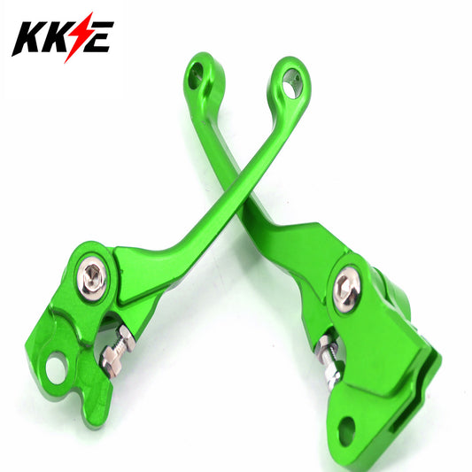 KKE Green Brake Clutch Levers Fit Kawasaki KX125/250 2006-2008 KX250F/450F 2006-2013