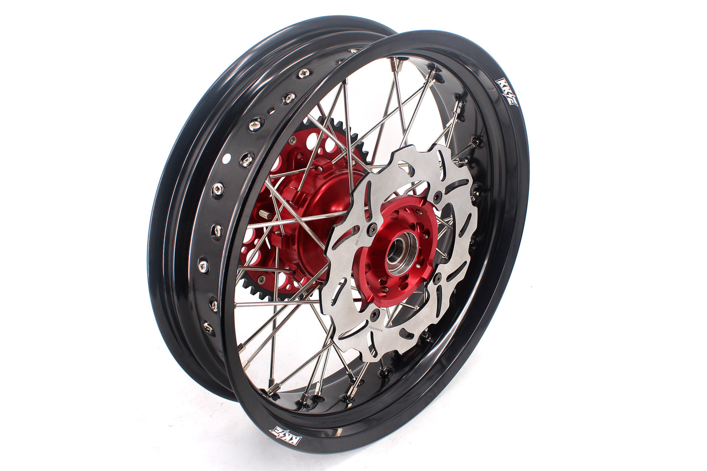 KKE 3.5/4.5*17" Cush Drive Supermoto Rims For HONDA XR650R 2000-2008 Red & Black