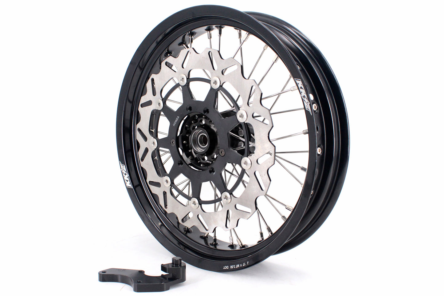 KKE 17 inch Supermoto Wheels Rims for HONDA XR650L 1993-2021Black Hub Discs