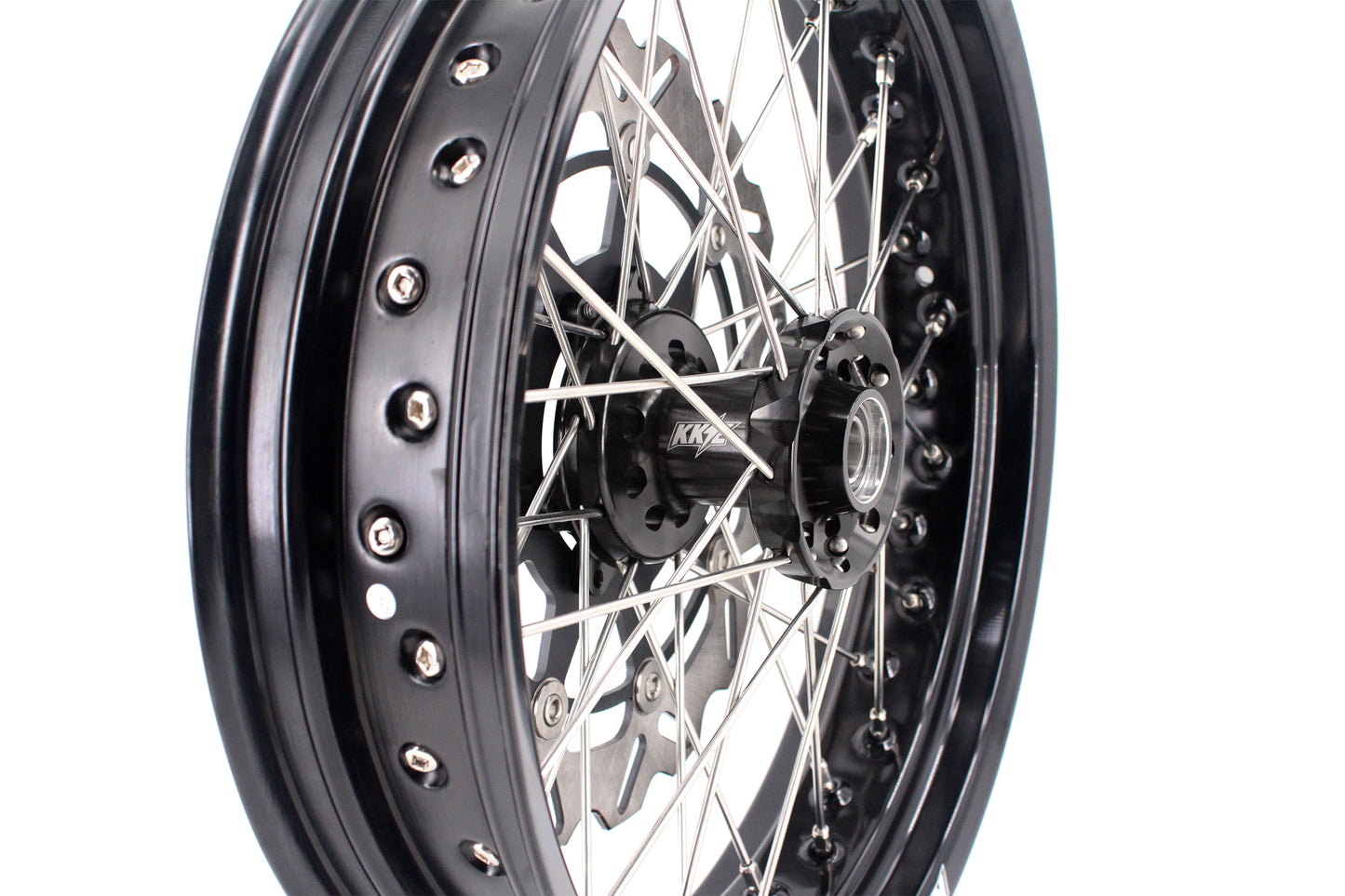 KKE 17 inch Supermoto Wheels Rims for HONDA XR650L 1993-2021Black Hub Discs